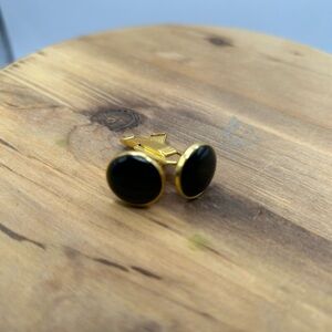 Gold and Black Cuff Links